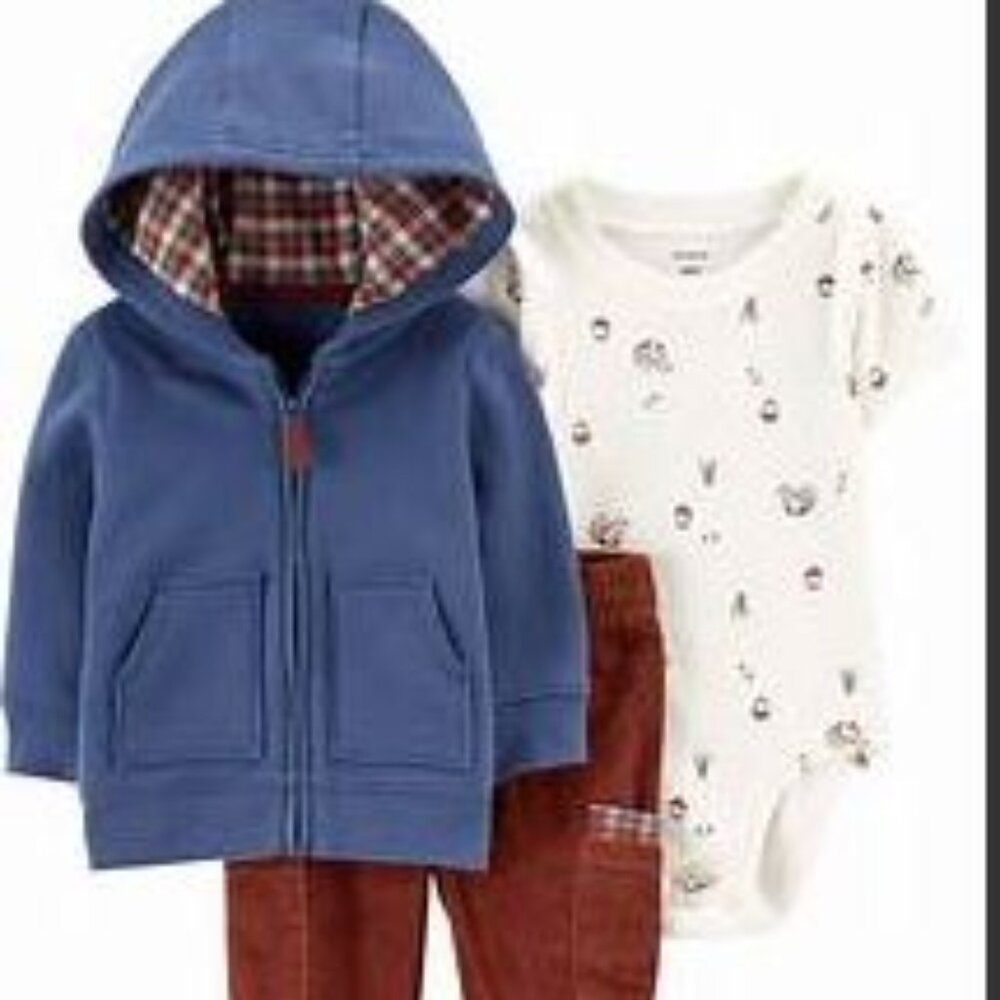 NWT Carter's Baby Boy 3-Piece Fleece Jacket Set - Picture 1 of 7